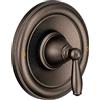 Moen Brantford T2151ORB - Kit per vasca e doccia con bilanciamento della pressione in bronzo lucidato a olio, maniglia tradizionale per una facile regolazione della temperatura dell'acqua (valvola