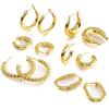 BodyBonita Orecchini a Cerchio per Donna - Orecchini Piccoli Placcato in Oro 14K Grossi Ipoallergenici Piercing Orecchio per Donna Spessi e Leggeri Huggie Gioielli