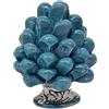sicilia bedda - Pigna Siciliana con Piede Decorato - Modello Maioliche - Ceramica di Caltagirone (Altezza 9 x 6, Ottanio)