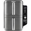 Ninja Friggitrice ad Aria Verticale Doppia 9.5 Litri 2470W 6 Funzioni per Cucina Efficiente e Veloce Grigio