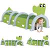 AIYAPLAY Tunnel per Bambini 3-6 Anni a Forma di Coccodrillo, Gioco per Interno ed Esterno in Plastica, Verde