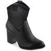 Toocool Stivali Donna Stivaletti Tronchetti Traforati Estivi Tacco Comodo G633 [36,Nero]