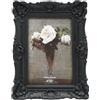 CISOO Cornice portafoto vintage, 10 x 15 cm, decorazione antica, nera, da tavolo e da parete, design floreale retrò, decorazione per la casa, galleria fotografica artistica