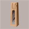 LUCGEL 10 Pz Shopper Busta in Carta per Bottiglie Magnum Natural Edition con Finestra 13+11,4x44 cm