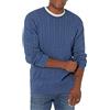 Amazon Essentials Maglione a Girocollo in Cotone a Coste Uomo, Blu Puntinato, XXL
