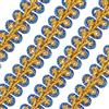 FINGERINSPIRE Passamaneria Intrecciata in Metallo, Effetto Pizzo, 13,7 Metri, Blu e Oro, 10 x 3 mm, Bordatura Decorativa per Matrimoni, Fai da Te, Vestiti, Accessori, Gioielli, creazioni Fai da Te