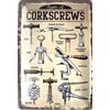 DODINO 20 x 30 targa retrò in lamiera CORKSCREWS idea regalo per gli appassionati di vino, targa da parete, lamiera, vino immagini per la cucina