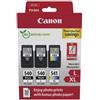 Canon 5224B015 cartuccia d'inchiostro 3 pz Originale Nero Ciano Magenta Giallo