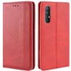 HualuBro Cover per Oppo Find X2 Neo, Flip Cover a Libro in Retro PU Pelle Magnetica Antiurto Case Portafoglio Custodia per Oppo Find X2 Neo Cover (Rosso)
