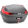 GIVI SRL Bauletto nero goffrato con catadiottri rossi comprensivo di piastra e kit universale - LT 47 - B47NML