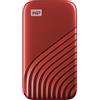 SanDisk WD My Passport SSD WDBAGF0010BRD - SSD - crittografato - 1 TB - esterno (portatile) - USB 3.2 Gen 2 (USB-C connettore) - 256 bit AES - rosso WDBAGF0010BRD-WESN