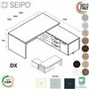 SEIPO SCRIVANIA presidenziale con mobile cassetiere servente integrato - Seipo RY.0160 1 2 DX