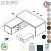 SEIPO SCRIVANIA presidenziale con mobile cassetiere servente integrato - Seipo RY.0160 1 2 SX