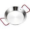 Ponixa Padella per paella in acciaio inox con manici rossi (22 cm for 1 person)