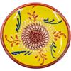 Kaladia - Piattaforma in ceramica, ideale per zenzero, parmigiano, ecc. - Motivo: giallo e rosso - Diametro: 12 cm - fatto a mano e dipinto a mano - Made in Spain