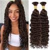 TNICE Water Wave Bulk Human Hair for Boho Braids 2 Bundles 14inch Chocolate Brown