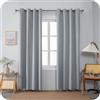 GIRASOLE HOME Coppia Tende Barbados Termiche 100% Oscuranti 2 Pannelli da 140x220cm con Occhielli, Grigio