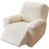 EBETA Coprisedia e copripoltrona elasticizzata, copertura completa per poltrona relax (bianco goffrato)
