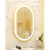 LUVODI Specchio Bagno con Luce LED: 50x80cm Ovale Dorata Cornice Specchio da Bagno da Parete con led, 3 colori Luce Regolabile, Antiappanamento tasto a se