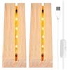 Seasboes Base per display a LED, 2 pezzi, luci a LED, base luminosa, base per display con interruttore USB, supporto per display da tavolo