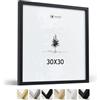 Heimlich® - Cornice - 30x30 cm, Legno Ayous, Nero - Cornice quadrata media con copertura in foglio di plastica - Solo espositore da parete