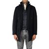 VEQUÈ Giaccone Uomo Invernale Trench Imbottito Con Tasche Laterali Giubbotto Elegante Linea Sartoriale Cappotto Con Pettorina (IT, Numero, 52, Regular, Regular, Nero)