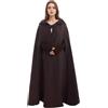GRACEART Donna Poncho Mantella Lungo Largo alla Moda con Bottoni Cosplay Mantello (Lungo-caffè)
