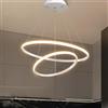 Mengjay Lampadario a LED Creativo Lampada a Sospensione a Onda Lineare Dimmerabile, Industriale Retro Light Lampada a Soffitto,Metallo Moderna Lampadario per Soggiorno Sala Da Pranzo Camera (Bianco)