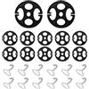 KANDUJIMU Set di 24 coprisedili per auto, ganci in metallo, 12 ganci in metallo e 12 mandrini in plastica, fissaggio in plastica, accessori di ricambio per sedili auto (nero)