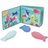 Janod Libro da Bagno interattivo con 3 Spruzzi Inclusi, 1 Libro + 3 Spruzzi, Sviluppa la motricità fine, Facile da Pulire, da 10 Mesi, J04733