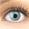 GLAMLENS Lenti a contatto colorate blu Sevilla Blue - mensili - con porta lenti a contatto - blu naturali in silicone idrogel - 2 pezzi - DIA 14.50 - senza correzione 0.00 diottrie
