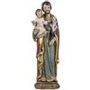 DRW Statuina di San Jose con il bambino in resina dipinta a mano stile tessuto goffrato 31 cm