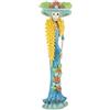 DRW Figura Catrina Blu e Giallo con Cappello e Fiori in Resina Dipinta a Mano 51 cm, Multicolore, Medidas: 35x30x51 cm