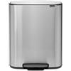 Brabantia Bo Pedal Bin Pattumiera per Raccolta differenziata, Acciaio, Inox Satinato FPP, 2x30 Litri