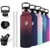 Grsta Borraccia Termica, 750ml Borraccia, Senza BPA, Borraccia con Cannuccia, Senza Perdite, Borraccia Palestra, Acciaio Inossidabile 18/8, Borraccia Metallo per Campeggio, Uffici, Viaggio, Yoga