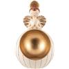 DRW Portacandele Angelito Dorato e Beige in Resina Dipinta a Mano, Multicolore, Medidas: 12 cm