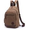 FANDARE Casual Sling Bag Zaino Studente Sport Portatile Viaggio Borsa a Tracolla Lovers Grande Capacità Multifunzione Traspirante Tela Marrone