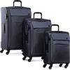 FERGÉ set di 3 valigie viaggio Calais - bagaglio morbido leggera 3 pezzi valigetta 4 ruote girevole blu
