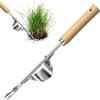 Relota Diserbante manuale da giardino in acciaio inossidabile, estrattore manuale per erbacce con manico in legno naturale, strumento per la rimozione delle erbacce antiruggine