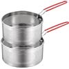 TENTA KITCHEN Set di 2 cestini per alimenti in acciaio inox, scolapasta con manici rimovibili, Cesto colino in metallo Cesto per friggitrice, scolapasta da cucina per lavare, drenare, friggere, cuocere a vapore