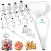 Cukkicakes Kit Pasticceria Professionale (31 Pezzi): Sac a Poche Riutilizzabile + 26 Beccucci Grandi + 3 Accoppiatori | Bocchette per Decorare Cupcakes, Torte, Zeppole - Made in Korea & Japan