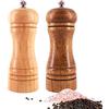 Aongray NiDoole, set di saliera e pepiera con macinini, in legno, per sale e pepe, rotore in ceramica con grana resistente e regolabile, Ceramica Acciaio INOX, Wooden