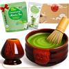 Goodwei Set Matcha Akai - Tazza Chawan, Frusta in Bambù, Supporto, Chashaku & Matcha Bio Cerimoniale