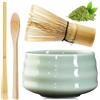 HOSPAOP Set di scope matcha, con frusta matcha, ciotola in ceramica, 2 cucchiaini, accessori giapponesi per la cerimonia matcha, set perfetto per la preparazione