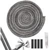 Suitedget 1 Pezzi Guarnizione Stufa a Legna Guarnizione Camino Guarnizione Vetro Stufa a Pellet Corda per Camino Guarnizione Stufa a Pellet 10mm x 3M Silicone alte Temperature 4 Nastro per Giunti
