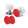 AFFIXARC Fermaporta in acciaio inox di alta qualità con gomma antirumore (bianco) - Installazione 2 in 1 con nastro autoadesivo VHB 3M o viti | Fermaporta da parete resistente per battiscopa