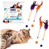 AnnonPet® Happy Paws Set di 4 Bastoncini Interattivi con Erba Gatta Naturale Giochi per Gatti con Piume e Pallina, Accessori Gatto per Divertimento e Relax Giocattolo Stimolante Gatti Adulti e Gattini