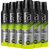 Fa Deodorante spray sportivo Energy Boost (6 x 150 ml), anti-traspirante con protezione fino a 72 h contro sudore e odore corporeo, deodorante con il profumo attivo di zenzero e limone