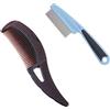 Gvrxec 2 pezzi comb dente cavo, pettine forfora, spazzola capelli in acciaio inox, facile pulire, massaggio cuoio