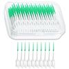 NXPUXP 200 Pezzi Spazzolini Scovolini Silicone,Scovolini Dentali,Scovolini Interdentali,Scovolini Denti-Scovolini per Gli Spazi Interdentali(Verde)